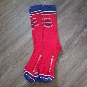 Harley-Davidson Red and Navy Crew Socks